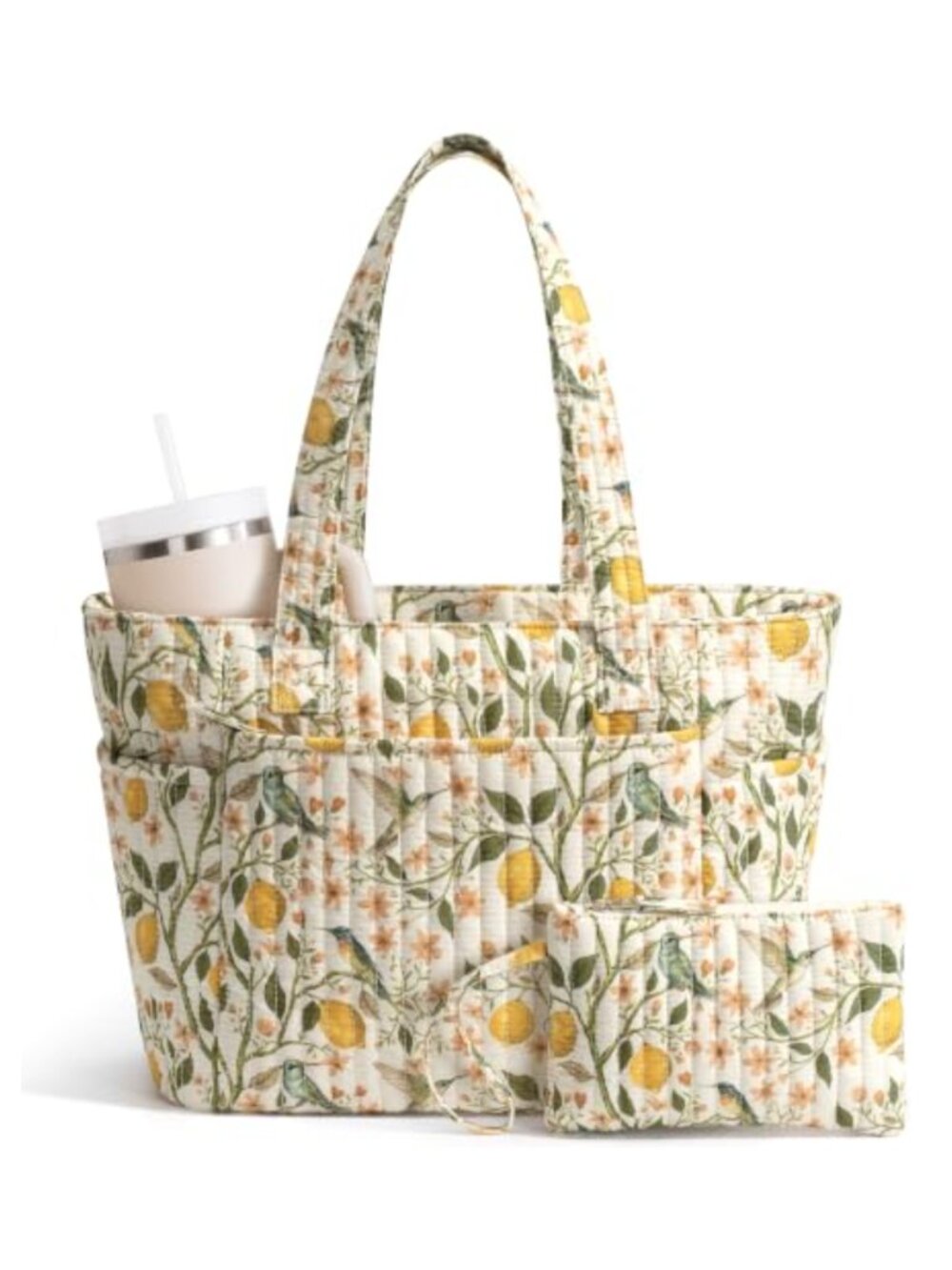 Quilted Cotton Tote Bag for Women Laptop Work Teacher Nurse Bag